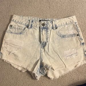 Billabong light wash distressed jean shorts